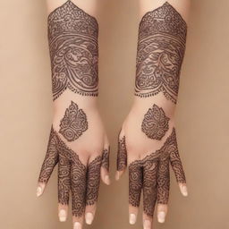 A high-resolution digital art image showcasing intricate henna designs