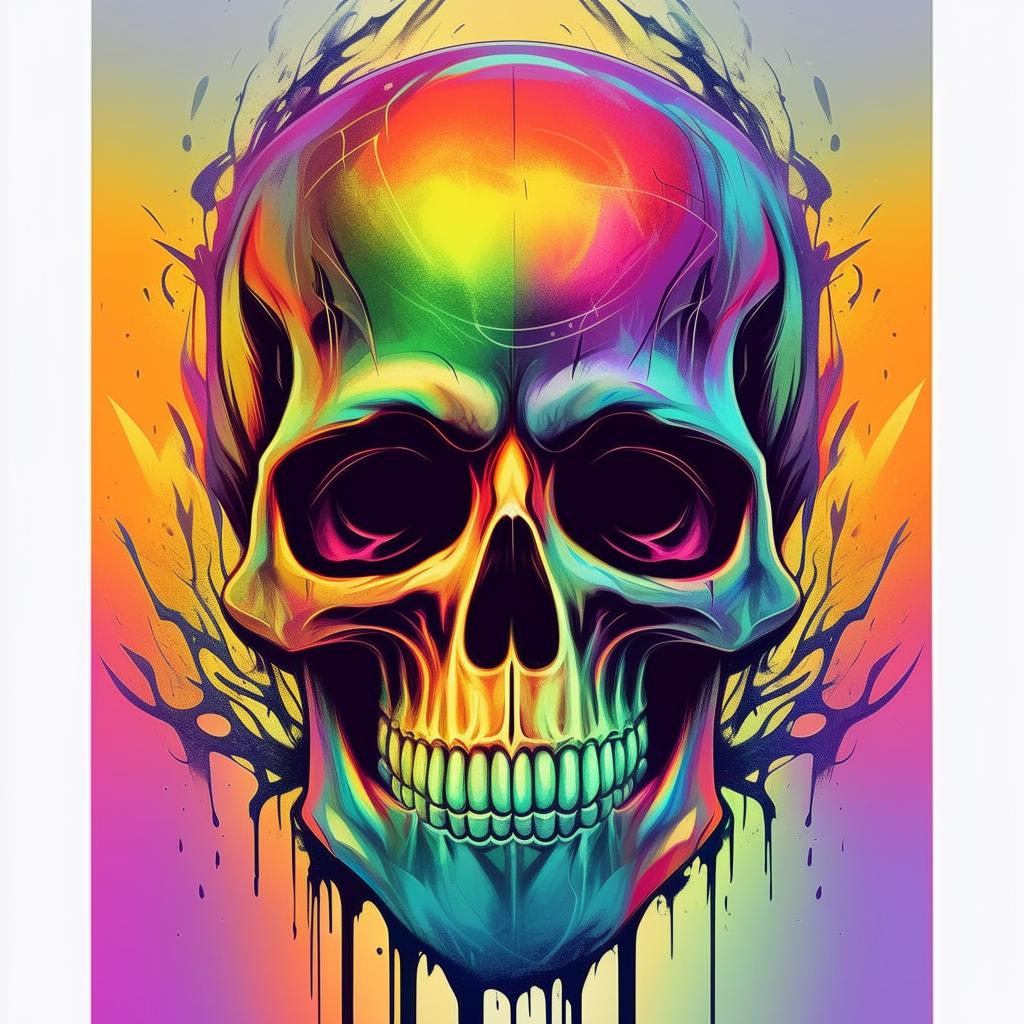 A brightly colored, vertical image depicting an intimidating skull, symbolic of ominous black magic.