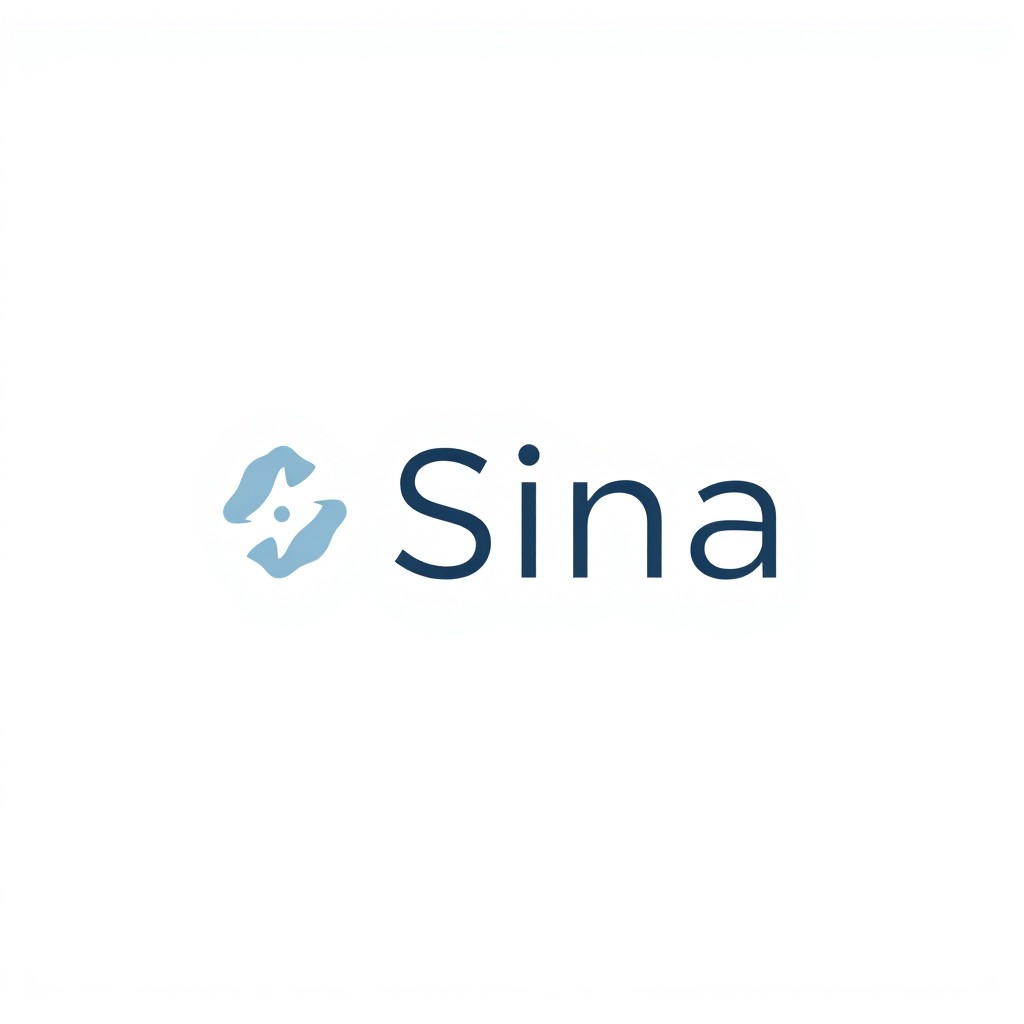 A minimalistic logo design for the name 'Sina'