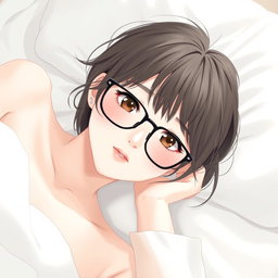 An anime woman with very light pale soft skin that radiates a gentle glow