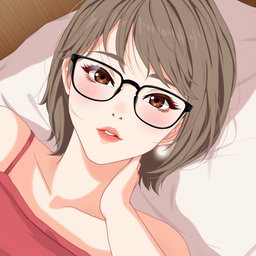 An anime woman with very light pale soft skin that radiates a gentle glow