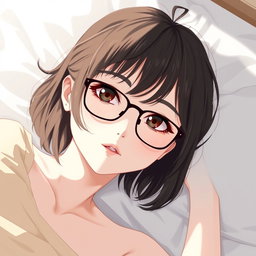 An anime woman with very light pale soft skin that radiates a gentle glow