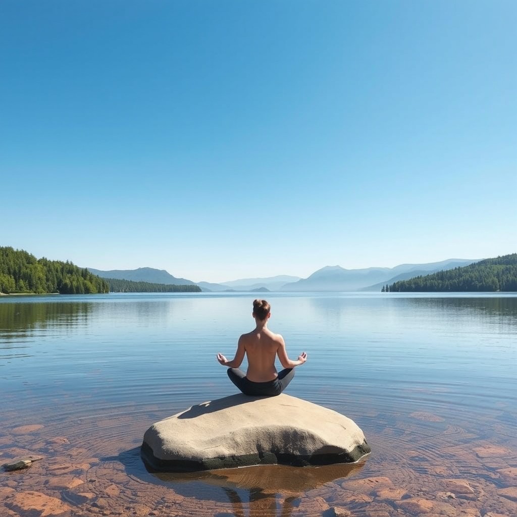 A serene and tranquil landscape representing peace and focus