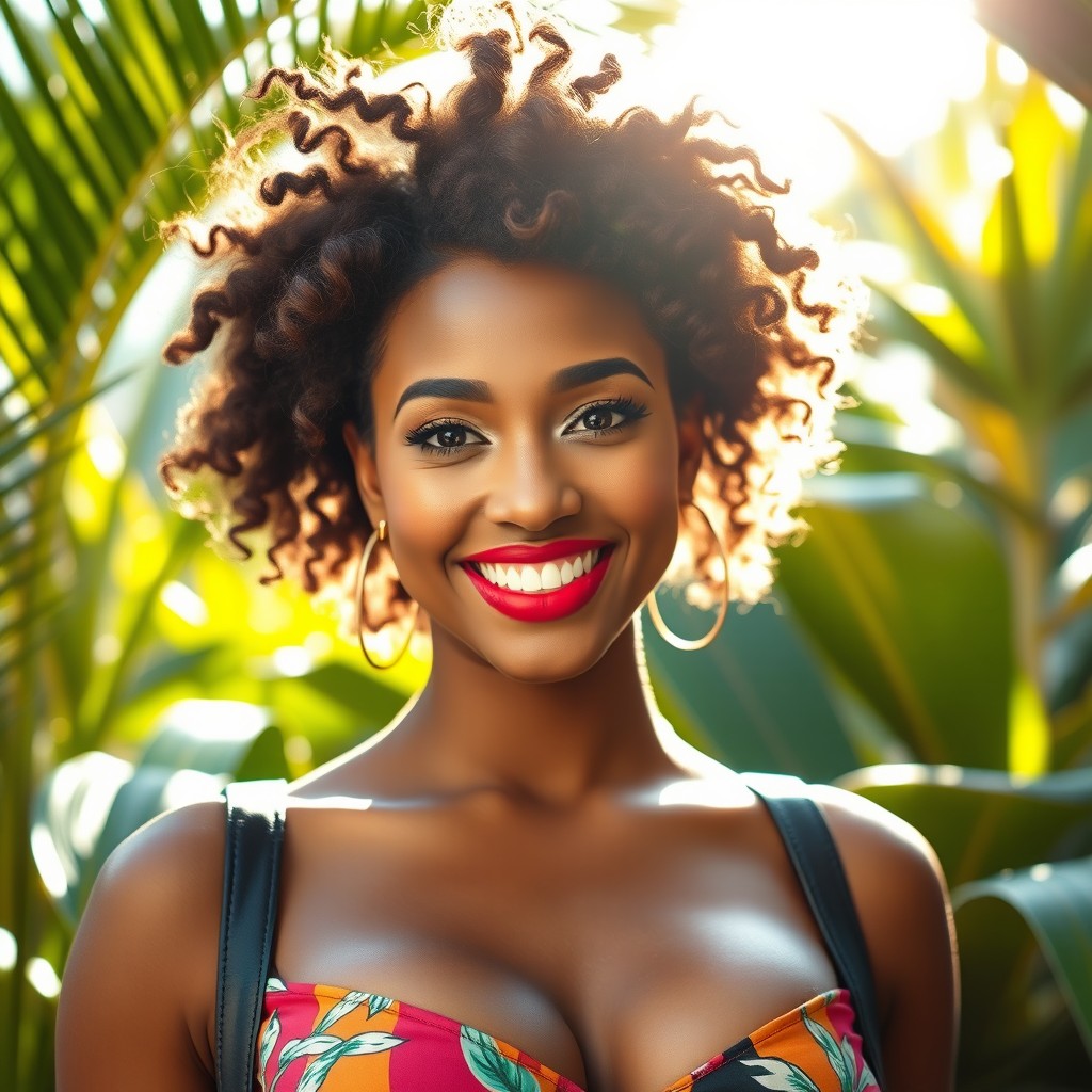 A beautiful parda (brown-skinned) woman with an exuberant personality, showcasing her confidence and charm