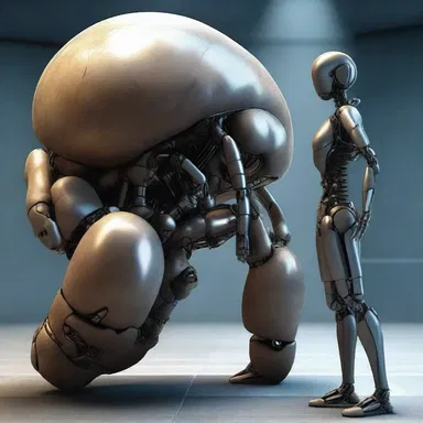 In the futuristic world of the science fiction novel, humans and robots exist in a concretion, working together for a common goal.