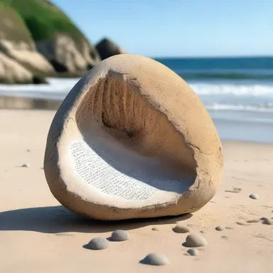 In the romantic novel, the protagonist discovers a love letter hidden inside a concretion she found on the beach, sparking a beautiful love story.