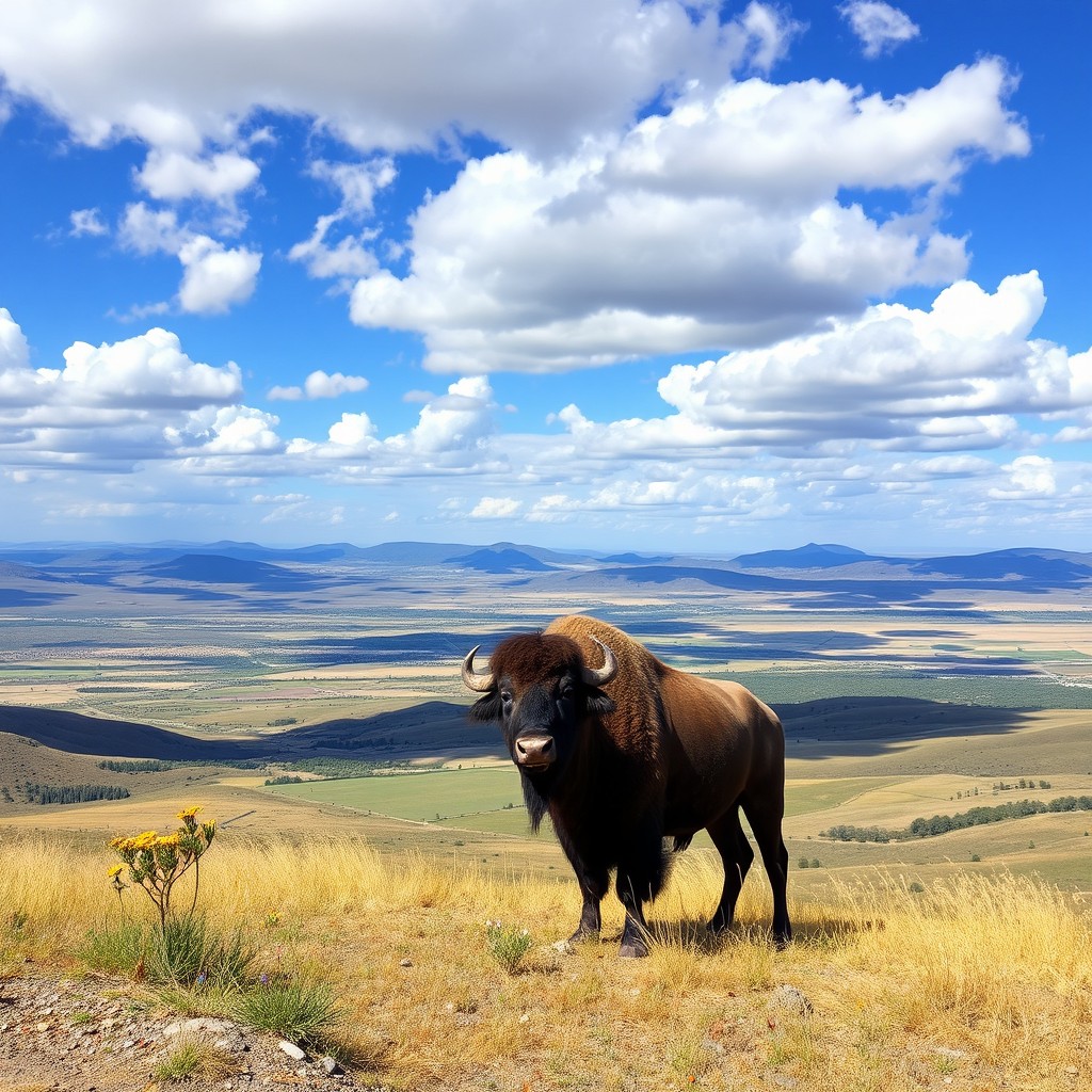 A scenic view of the Vamiseta area in California, showcasing a breathtaking landscape featuring rolling hills and vast fields