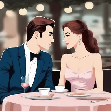 During their dinner date, he whispered a bon mot in her ear and made her blush.