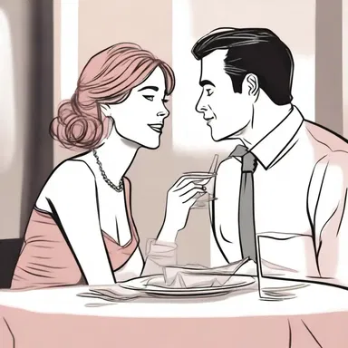 During their dinner date, he whispered a bon mot in her ear and made her blush.