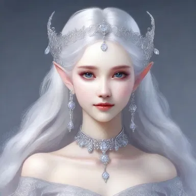 The elf queen in the fantasy book had silver hair adorned with delicate filigree hairpins.