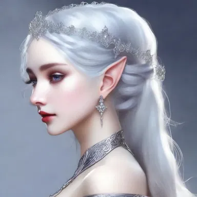 The elf queen in the fantasy book had silver hair adorned with delicate filigree hairpins.