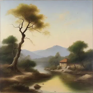 The painting depicted a serene and unoffending landscape, capturing the beauty of nature without any jarring elements.