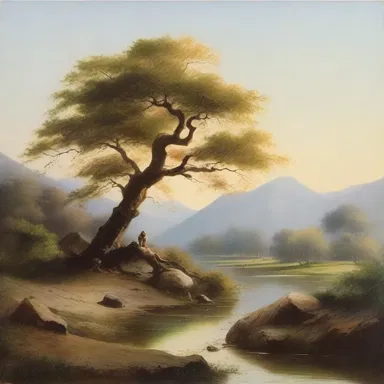 The painting depicted a serene and unoffending landscape, capturing the beauty of nature without any jarring elements.