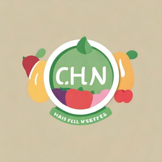 A high-quality digital art showcasing a logo themed around healthy food