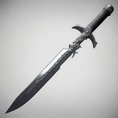 The protagonist's weapon had a runcinate design, with sharp teeth-like edges along the blade.