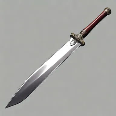 The protagonist's weapon had a runcinate design, with sharp teeth-like edges along the blade.