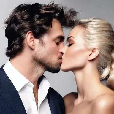 As he leaned in for a kiss, he lightly brushed his lips against her scruff.