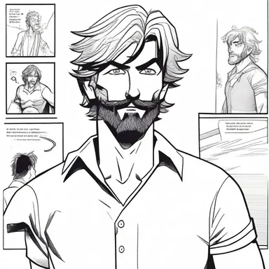 In the comic strip, the character's scruff is always drawn slightly disheveled.
