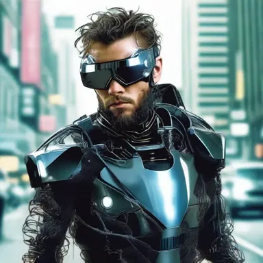 In the futuristic world of the novel, cyborgs have electronic enhancements embedded in their scruff.