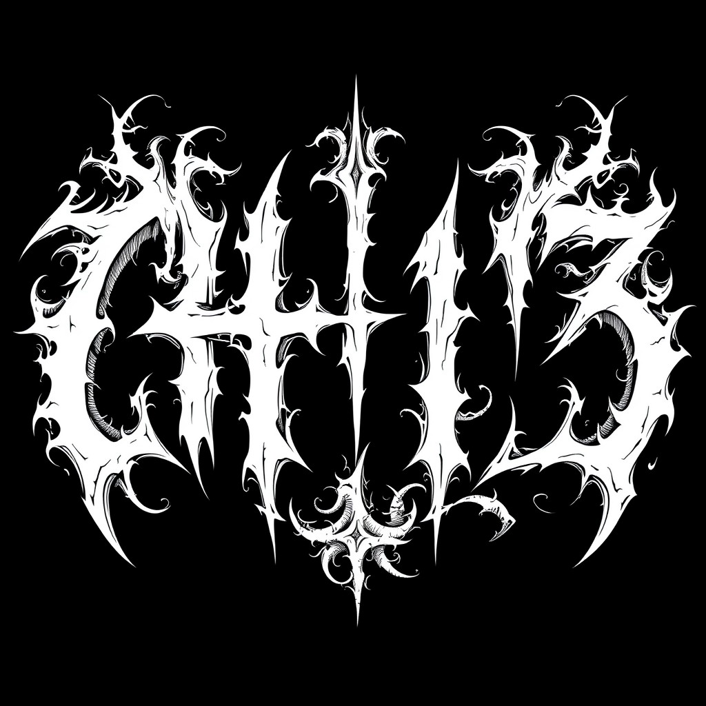 The artwork 'CH13' displayed prominently in a striking death metal style, rendered in bold white against a pitch-black background