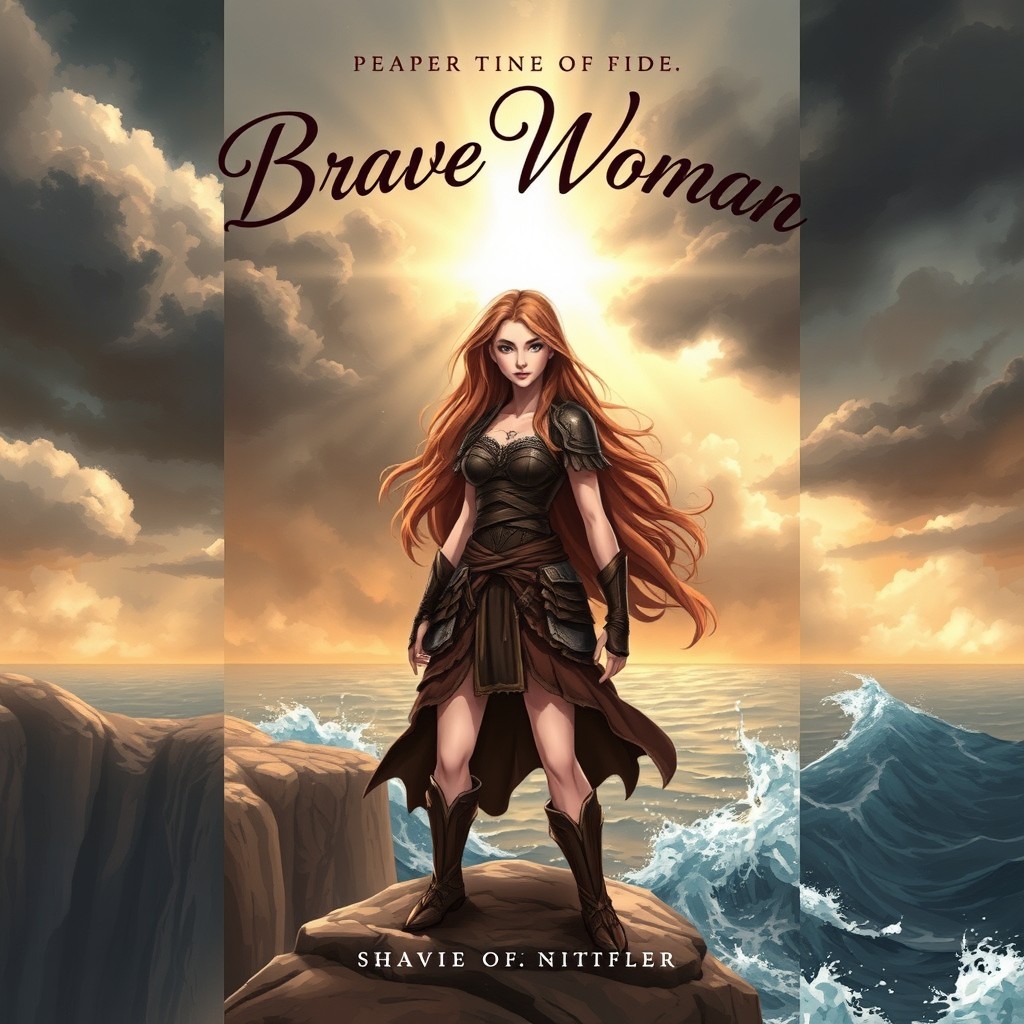 A captivating book cover illustration telling the story of a brave woman