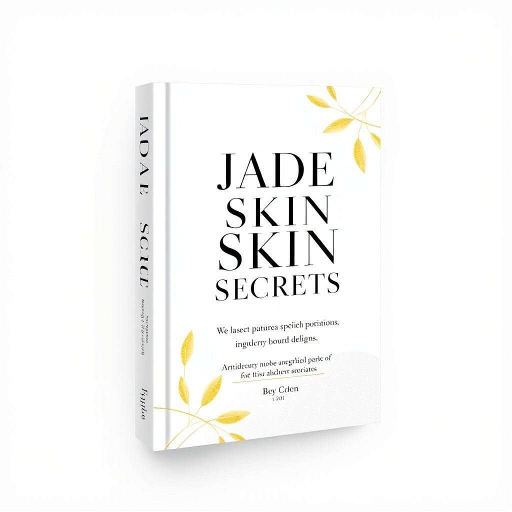 A book cover design for "Jade Skin Secrets" featuring an elegant and sophisticated aesthetic