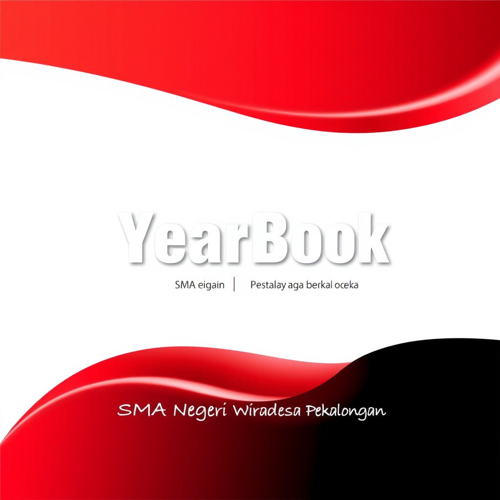 A book cover design featuring the title 'YearBook' prominently in large, bold letters at the center