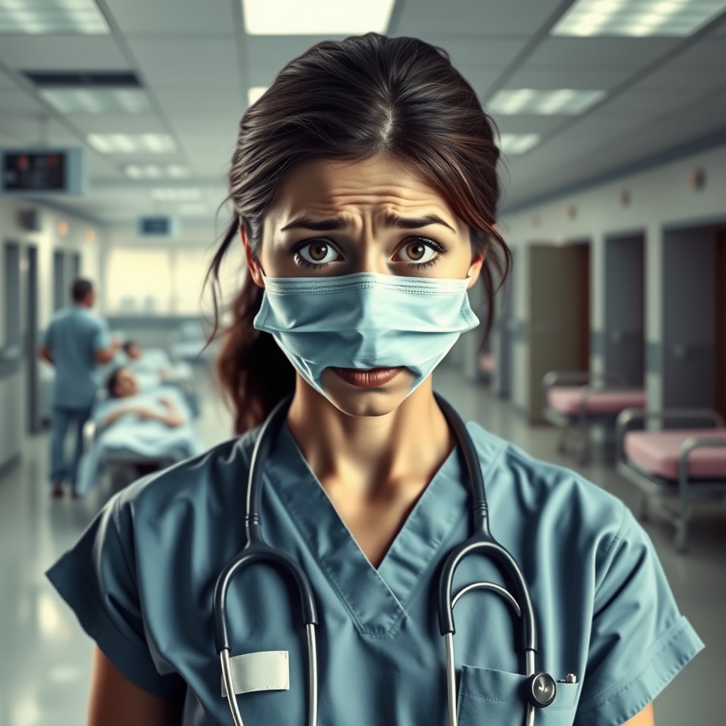 An artistic representation of a paradox concerning healthcare professionals