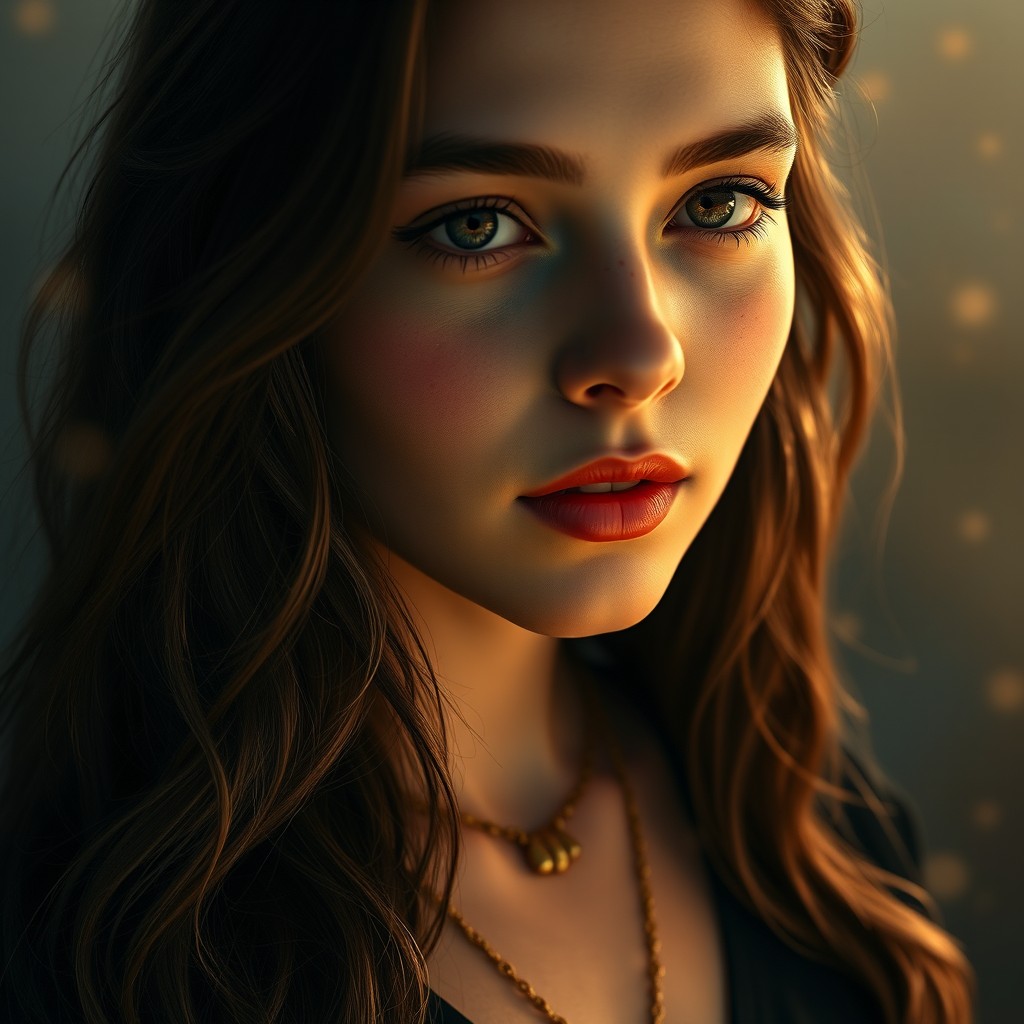 A hyper-realistic, cinematic close-up portrait of a young Finnish woman inspired by Miyazaki's warm magical realism