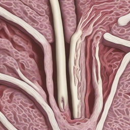 Detailed cross-section of the trachea artery in a histological perspective