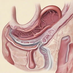 Detailed cross-section of the trachea artery in a histological perspective