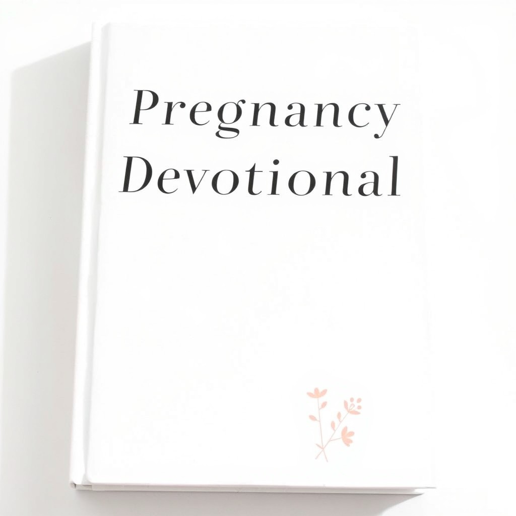 A clean, modern, and minimalist book cover design for a pregnancy devotional