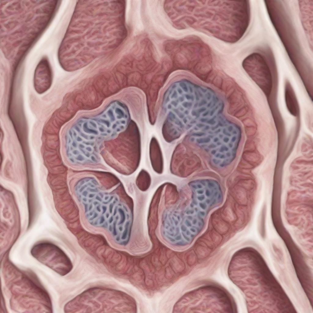 Detailed cross-section of the trachea artery in a histological perspective