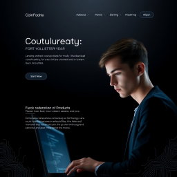 Sleek Dark Theme Computer Project Design