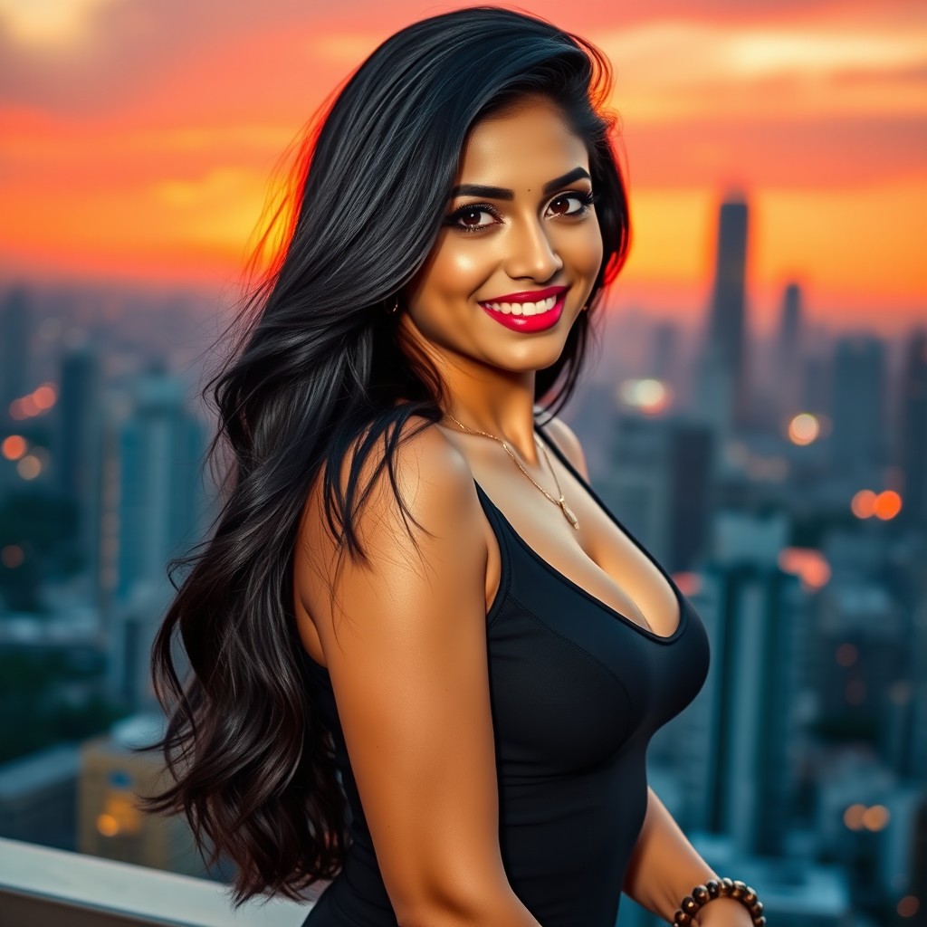 A glamorous and captivating portrait of a hot girl resembling Riya Roy, exuding confidence and allure