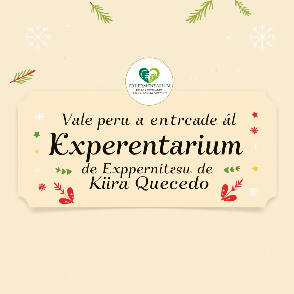 A festive Christmas voucher design for Kira Quecedo to enter the Experimentarium in Copenhagen