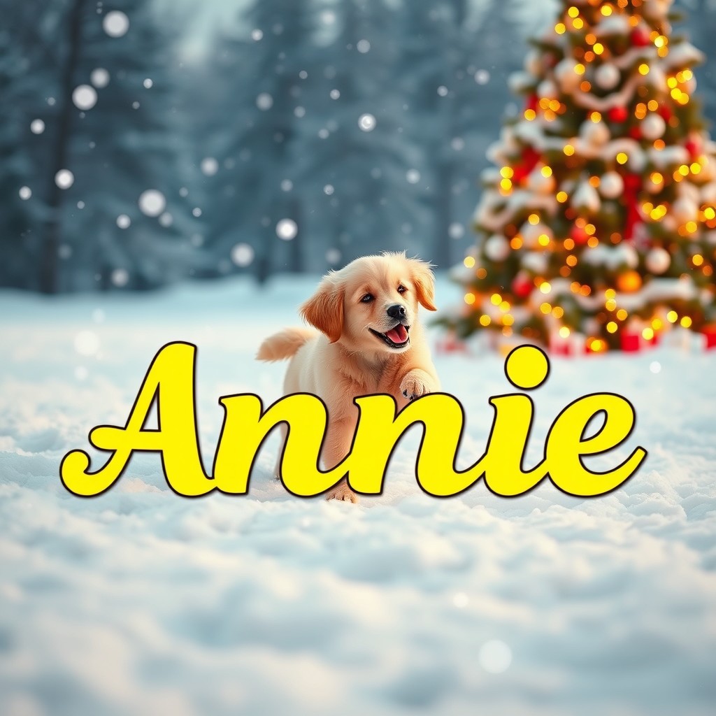 A charming profile picture design featuring the name 'Annie' in an attractive and festive font, brightly displayed in the foreground