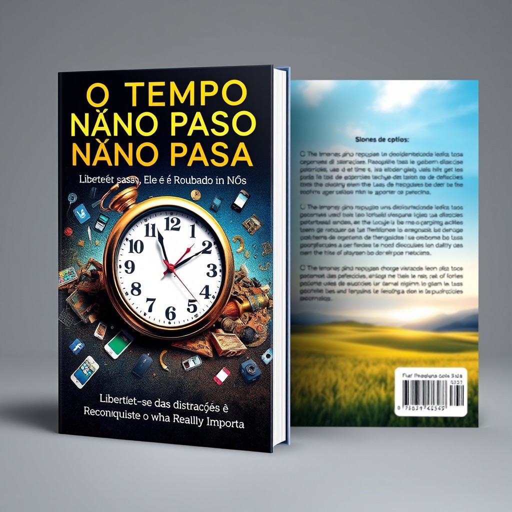 A captivating book cover design featuring a striking visual that conveys the theme of time being stolen