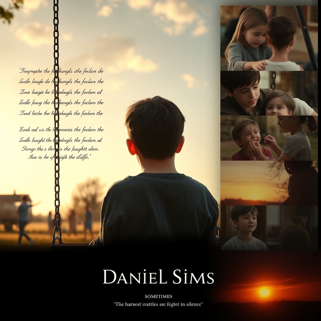 A poignant teaser for a movie about a boy named Daniel Sims, set in a small, picturesque town