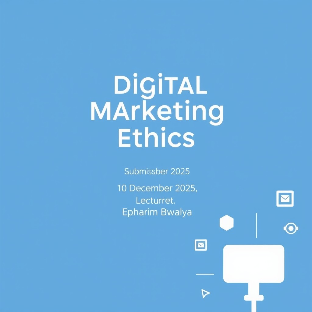 A clean and professional assignment cover page for a digital marketing ethics project