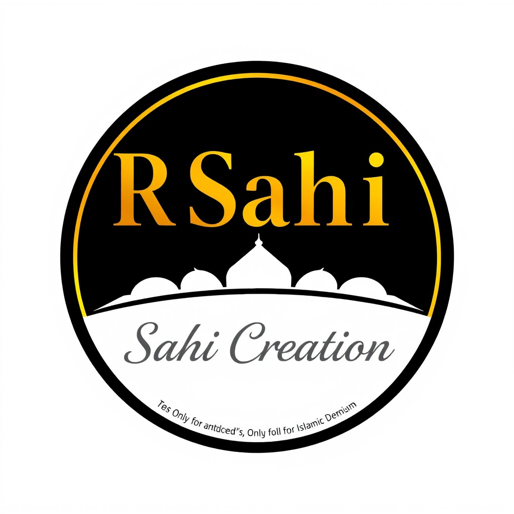 Design a circular logo featuring the text 'R Sahi' in bold premium gold lettering