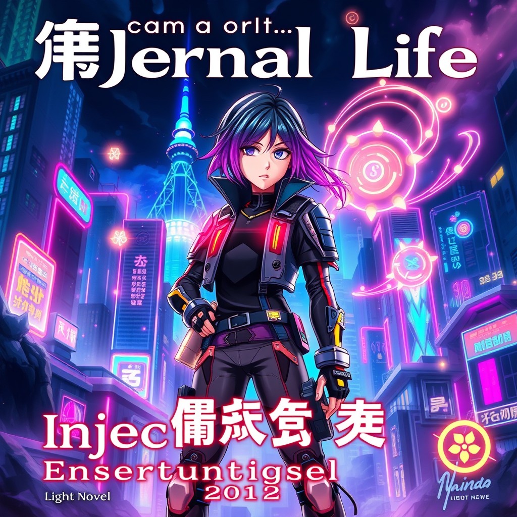 A captivating and vibrant cover design for a light novel titled 'Injection of Eternal Life'