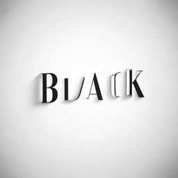 Create a cool and clean banner background, dominated by white color, with the word 'Black' written in an attractive font, positioned in the center.