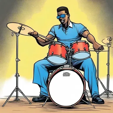 In the comic book series, the hero's sidekick is a talented drummer who always saves the day with rhythm.