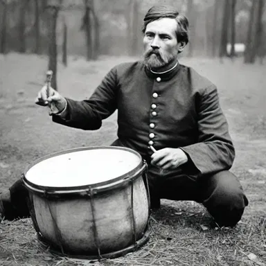 During the American Civil War, the drummer played an essential role on the battlefield by communicating commands to soldiers through drum beats.