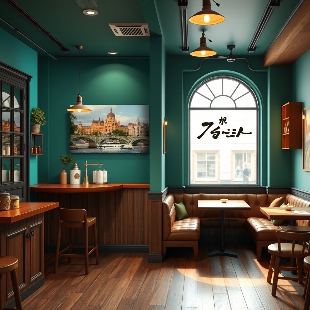 A cozy small restaurant design showcasing both sides of its interior