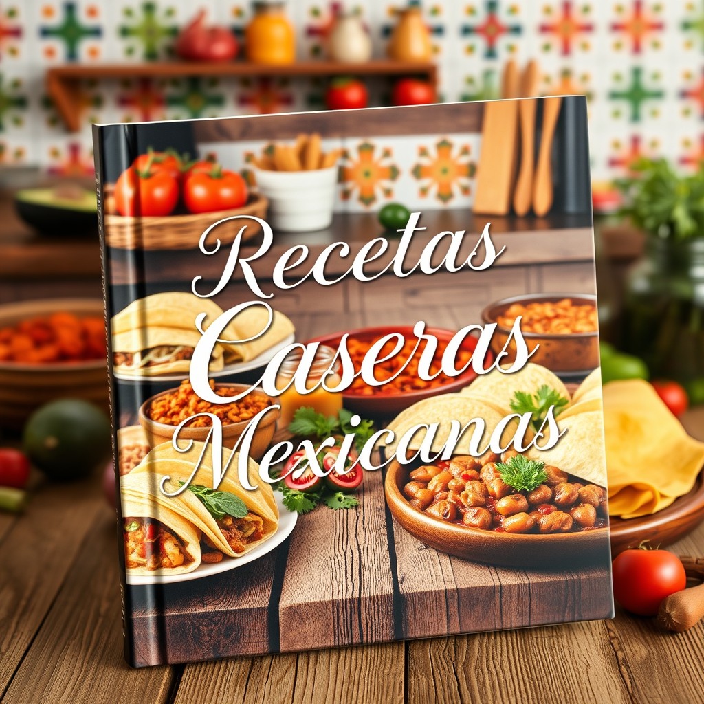 A beautifully designed book cover featuring traditional Mexican homemade recipes
