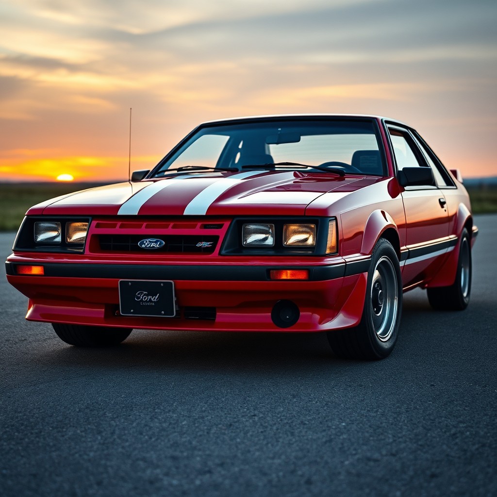 A Ford Corcel from 1980, reimagined with the muscular and sporty styling of a classic Ford Mustang