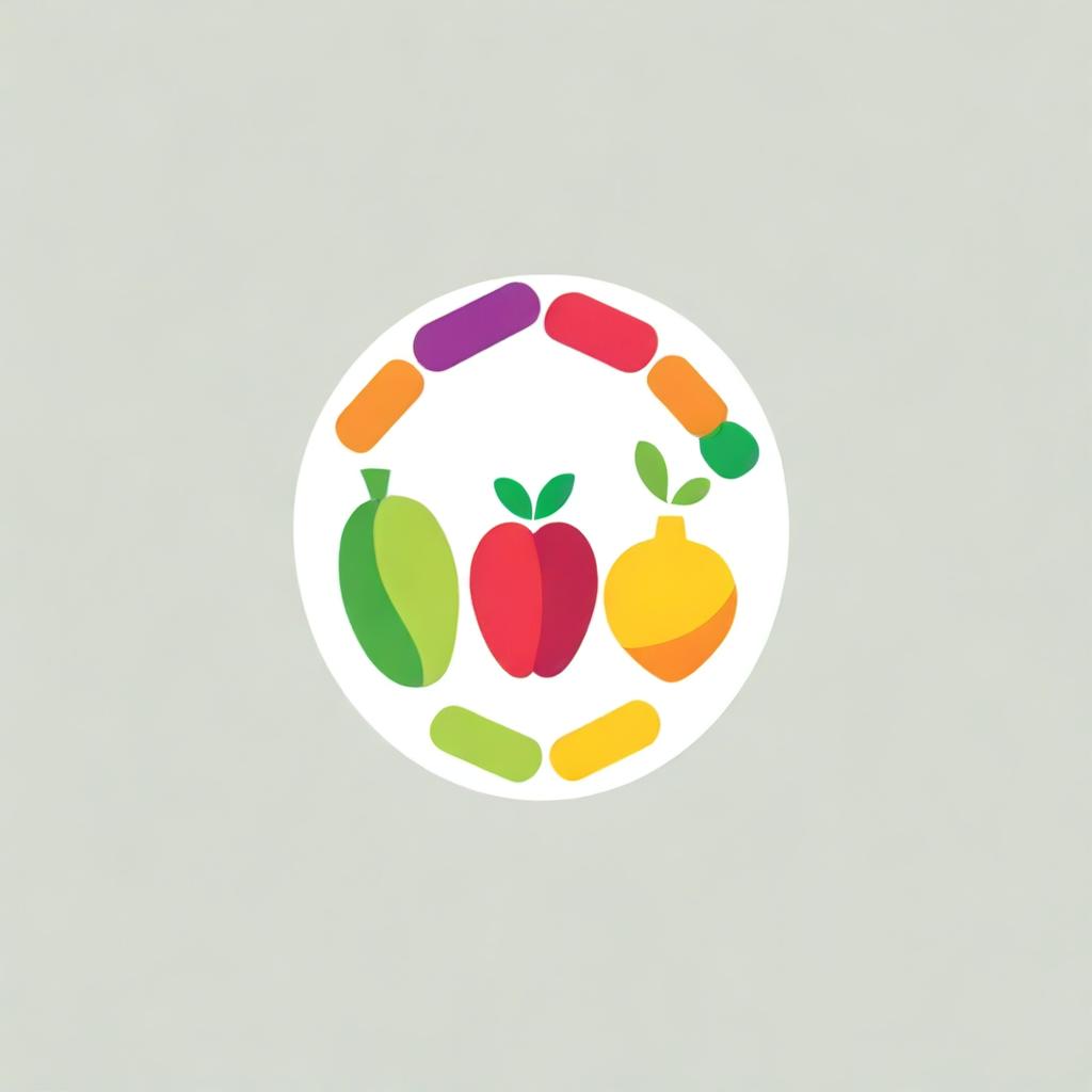 A digital art logo representing healthy food