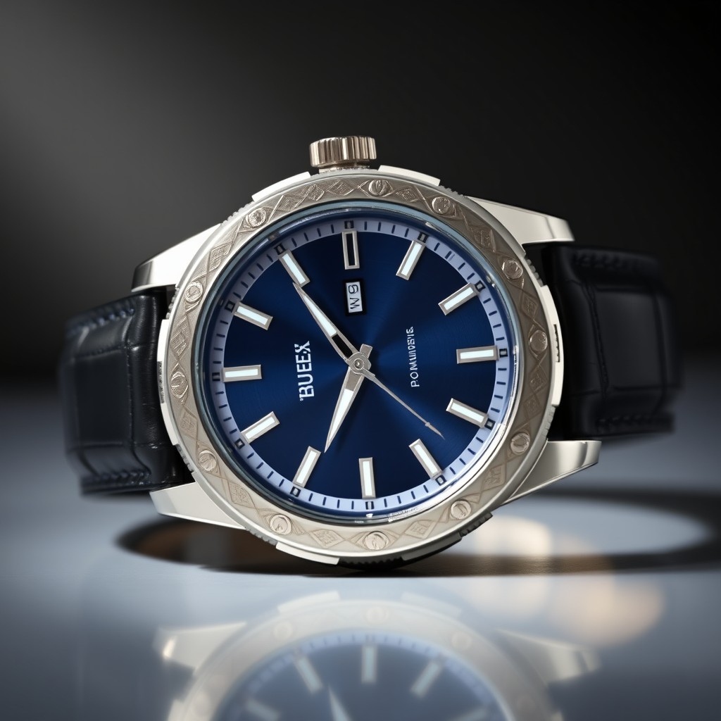 Design of a watch featuring a flat, sunken crystal that gives it a unique, modern look
